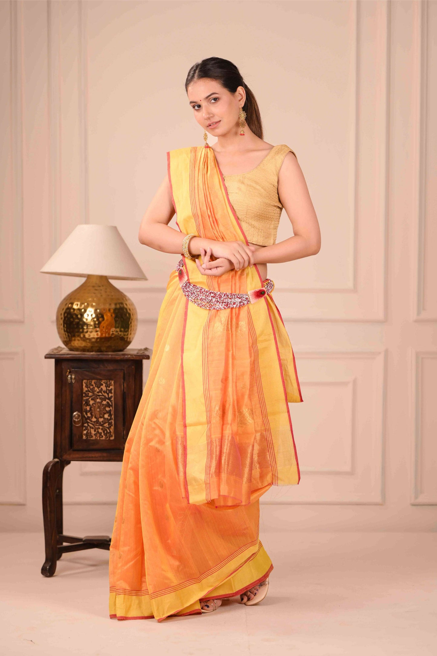 Agni Swarṇ Chanderi Cotton Silk Saree
