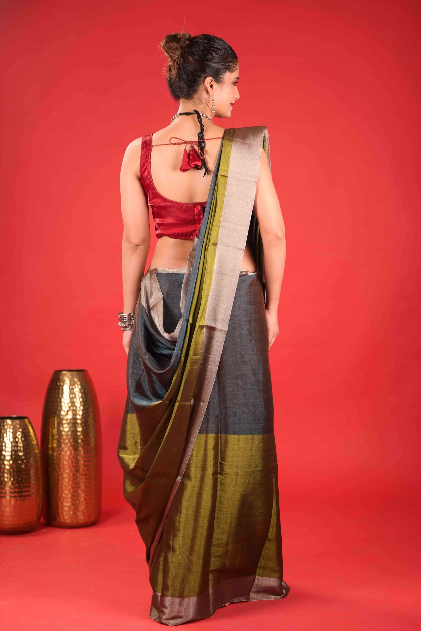Anandi Hema Dual Chanderi Tissue Saree