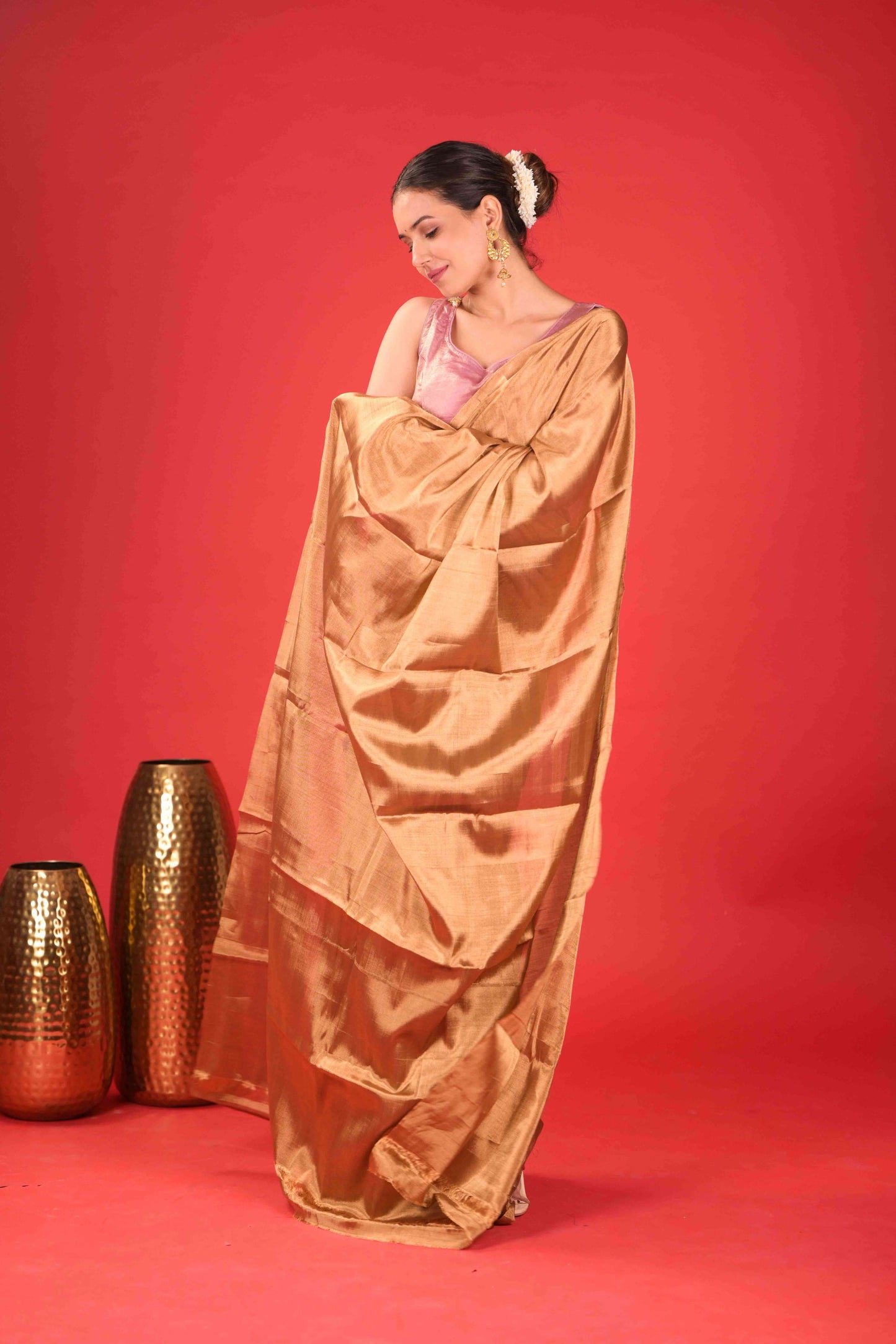 Hema Rosa Chanderi Tissue Saree