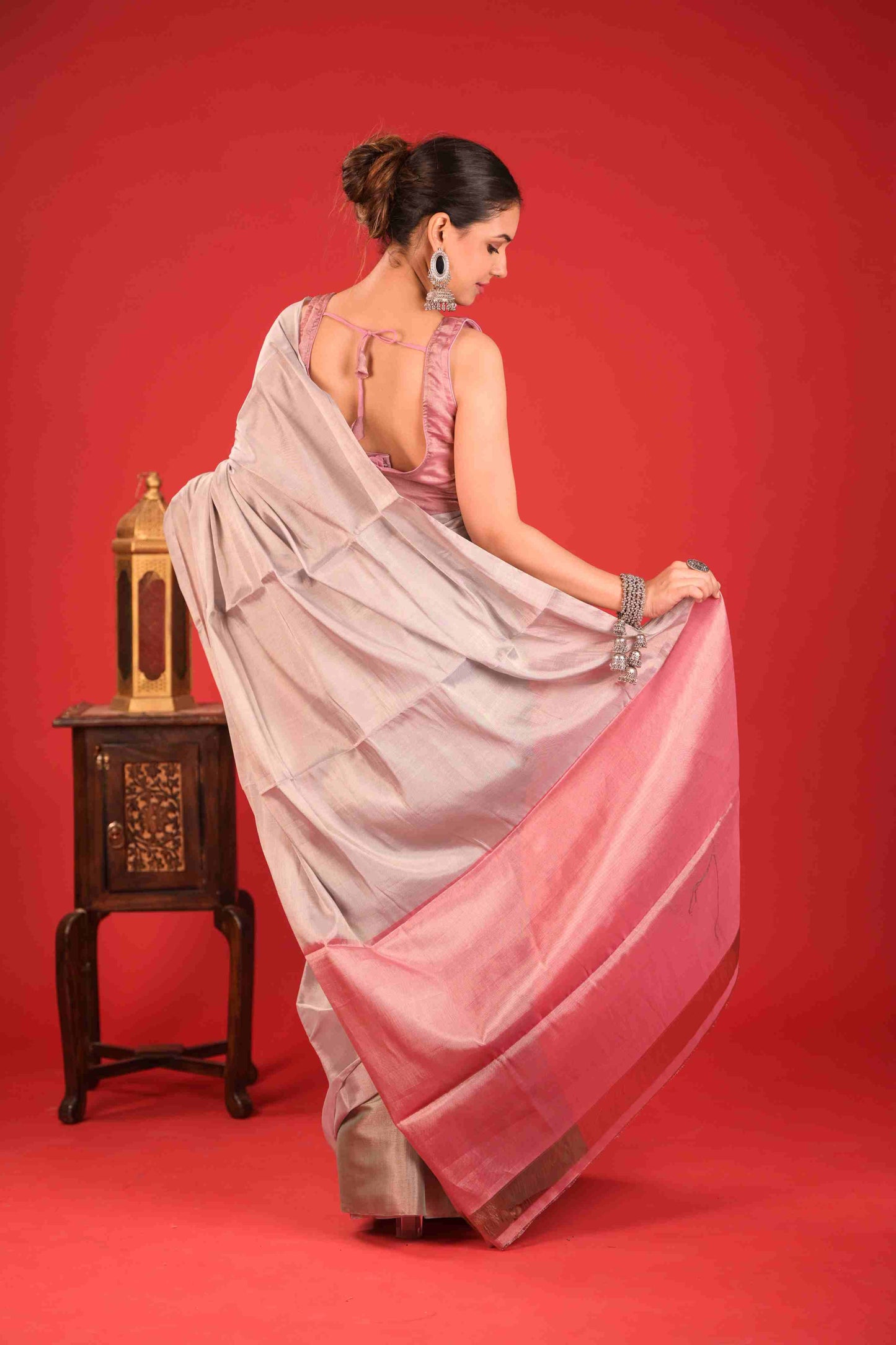 Gulaab-e-Pista Chanderi Tissue Saree