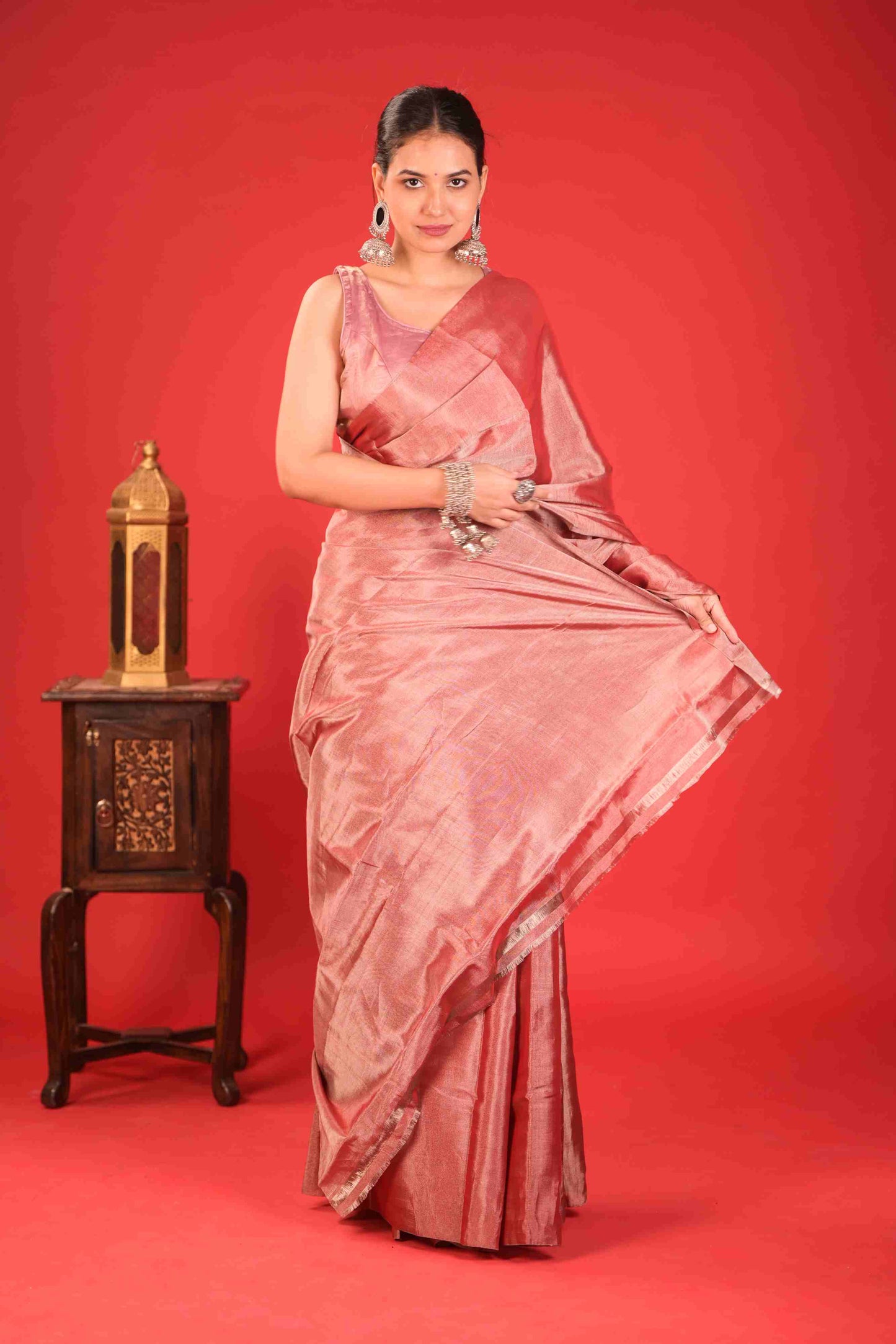 Gulabi Kainnat Chanderi Tissue Saree