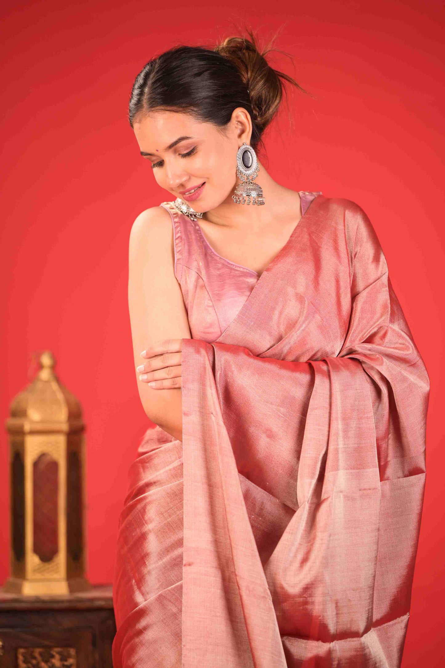 Gulabi Kainnat Chanderi Tissue Saree