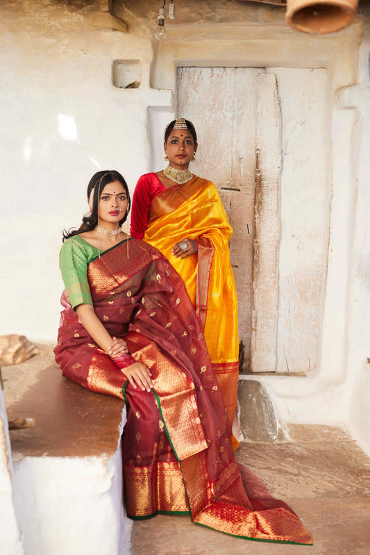 Modern Blouses That Perfectly Complement Premium Chanderi Sarees | Sutrakari