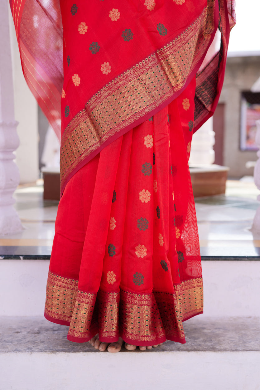 Ruhani Laalima Pattu Silk Chanderi Saree