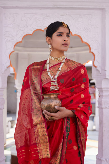 Ruhani Laalima Pattu Silk Chanderi Saree