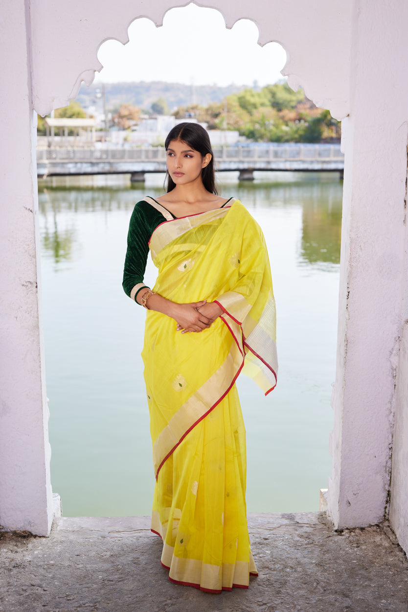 Zareen Cotton Silk Chanderi Saree