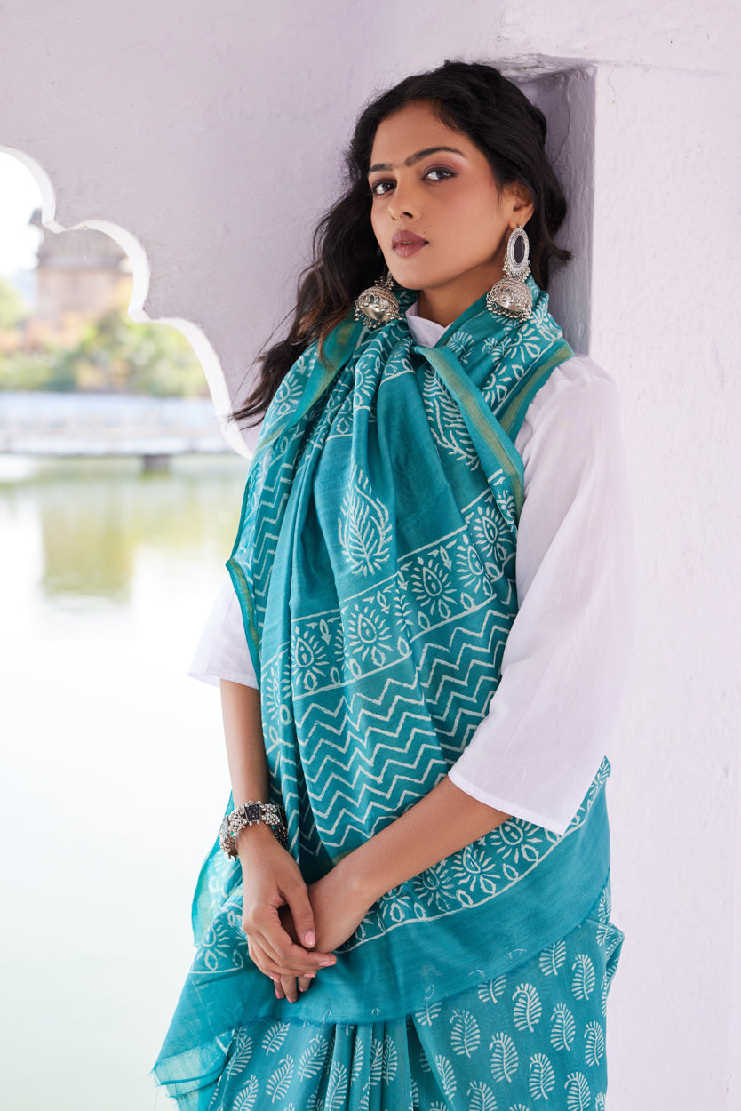 Dhvani Leela Cotton Silk Chanderi Saree