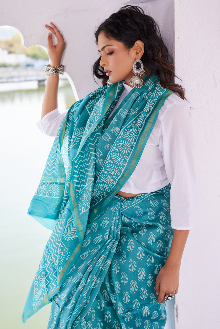 Dhvani Leela Cotton Silk Chanderi Saree