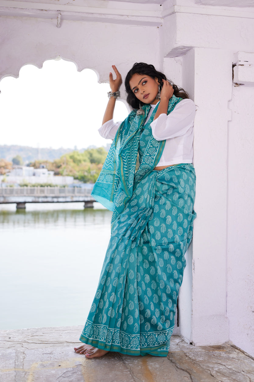 Dhvani Leela Cotton Silk Chanderi Saree
