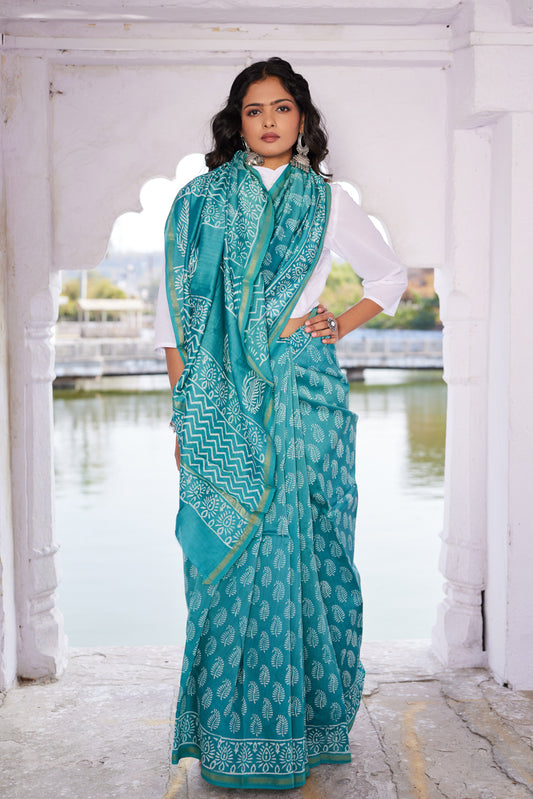 Dhvani Leela Cotton Silk Chanderi Saree