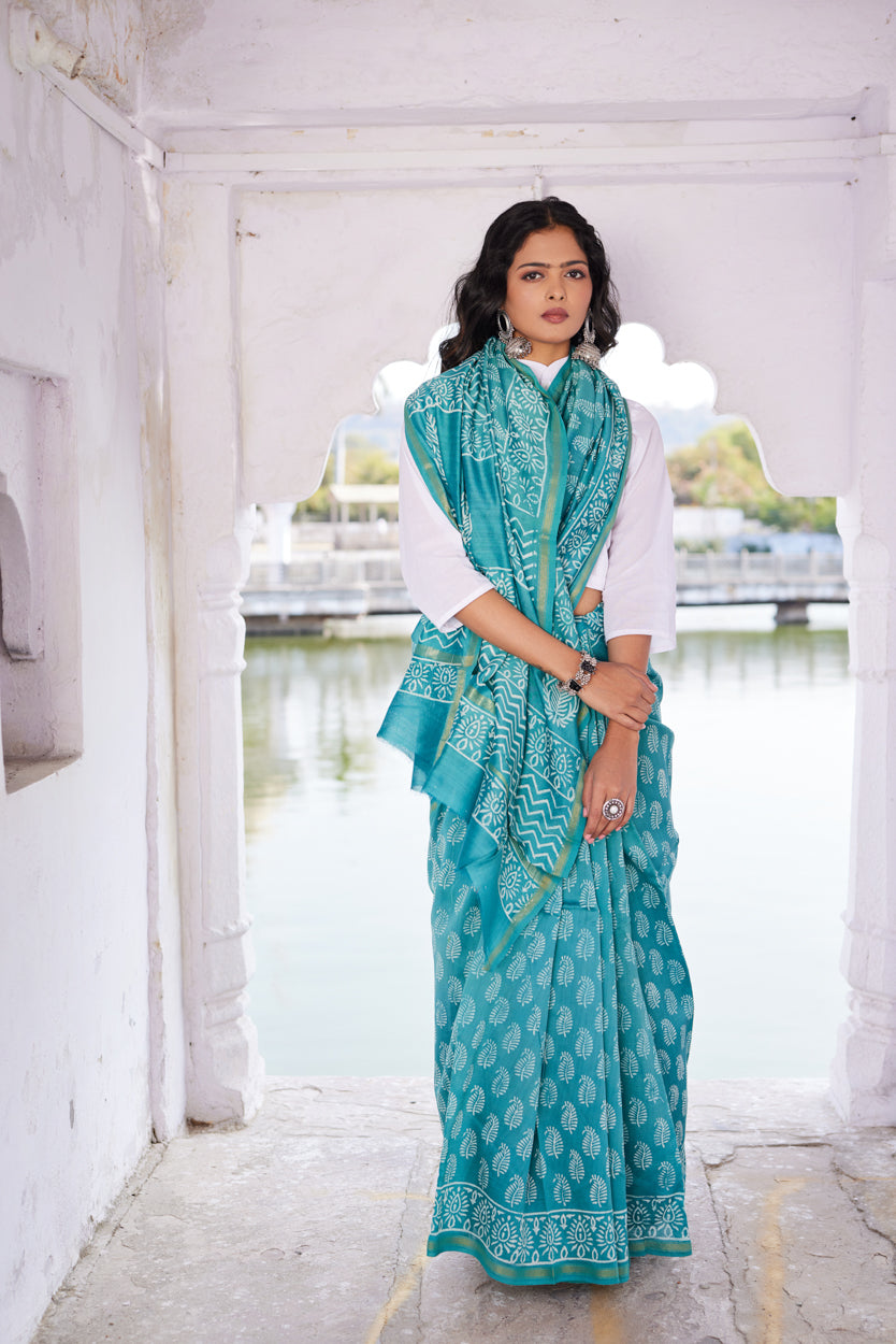 Dhvani Leela Cotton Silk Chanderi Saree