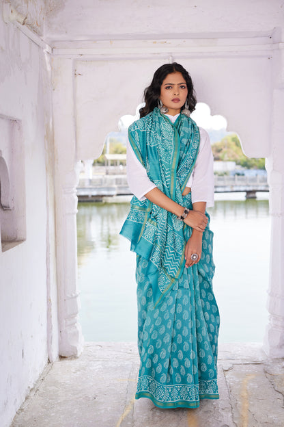 Dhvani Leela Cotton Silk Chanderi Saree