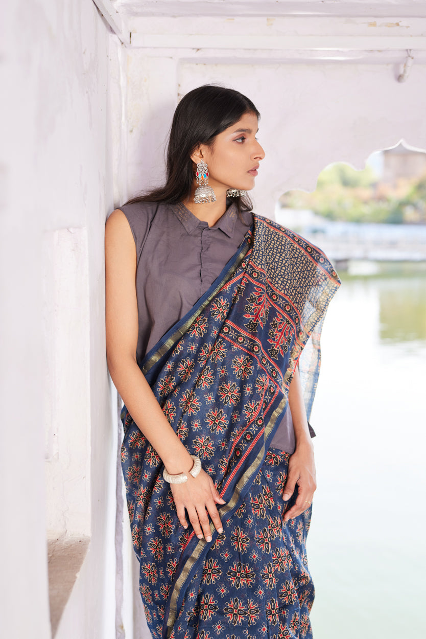Neel Mohini Cotton Silk Chanderi Saree
