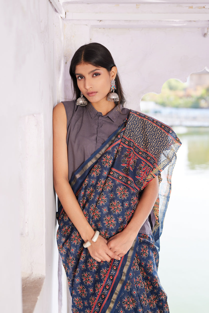 Neel Mohini Cotton Silk Chanderi Saree