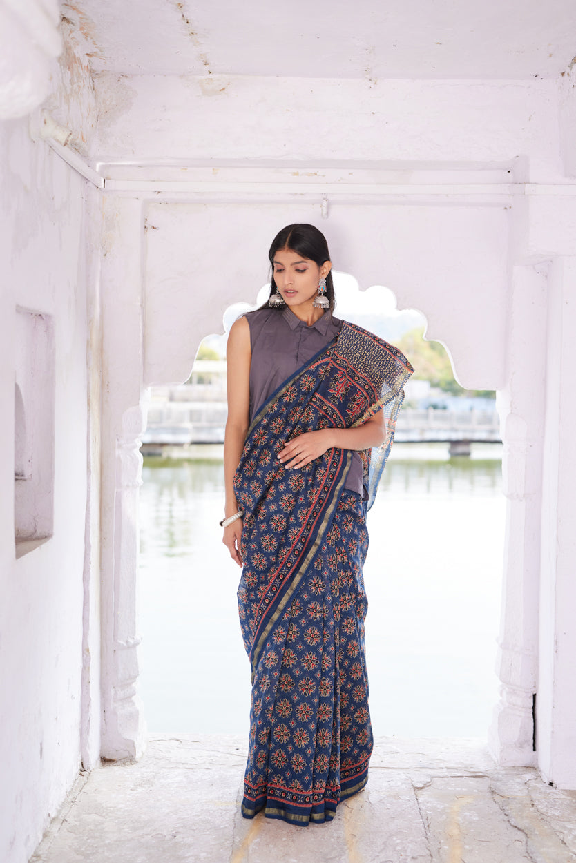Neel Mohini Cotton Silk Chanderi Saree