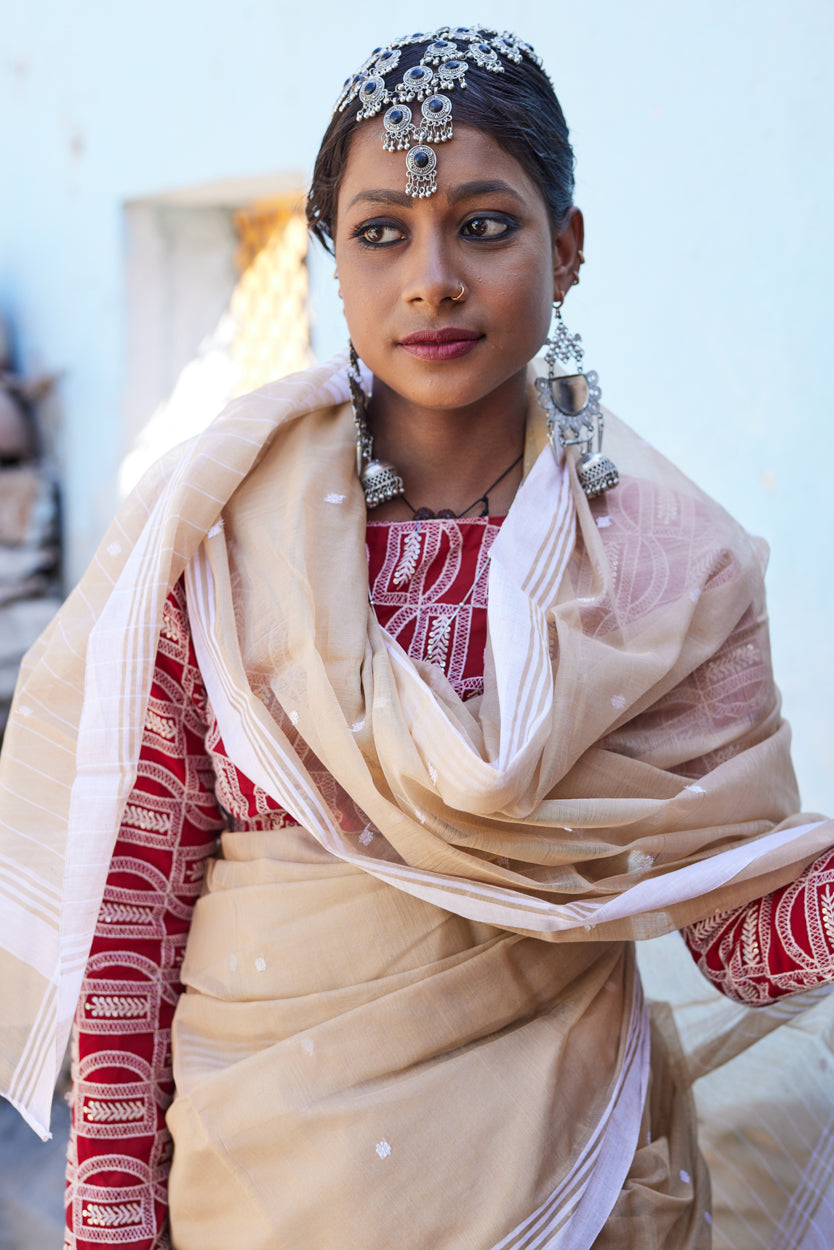 Noorani Dhaga Cotton Silk Chanderi Saree