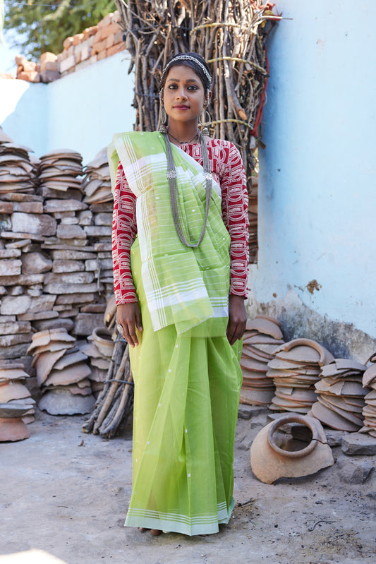 Vrindavan Sutra Cotton Silk Chanderi Saree