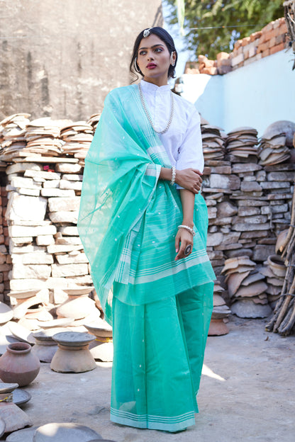 Karigari Leher Cotton Silk Chanderi Saree