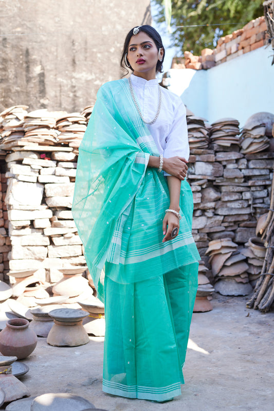 Karigari Leher Cotton Silk Chanderi Saree