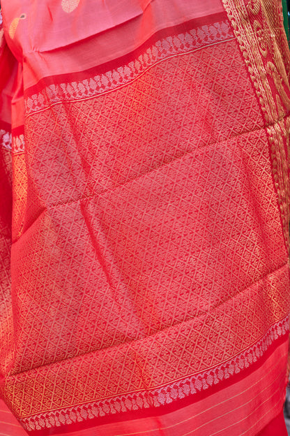 Surkh Gehna Pattu Silk Chanderi Saree