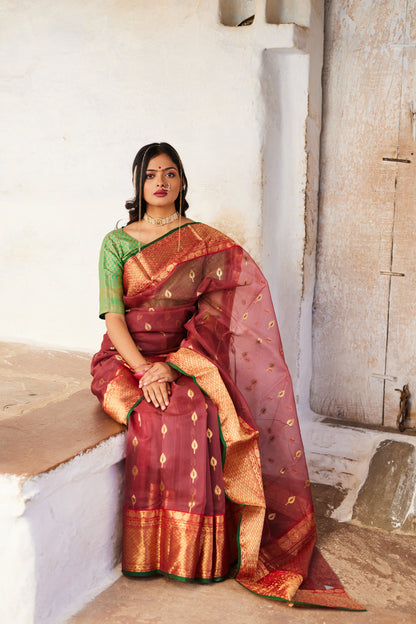 Mrinalika Kattan Silk Chanderi Saree