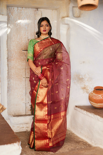 Mrinalika Kattan Silk Chanderi Saree