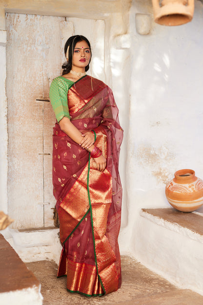 Mrinalika Kattan Silk Chanderi Saree