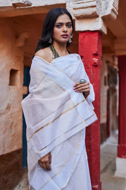Kora Kavya Tissue Silk Chanderi Saree