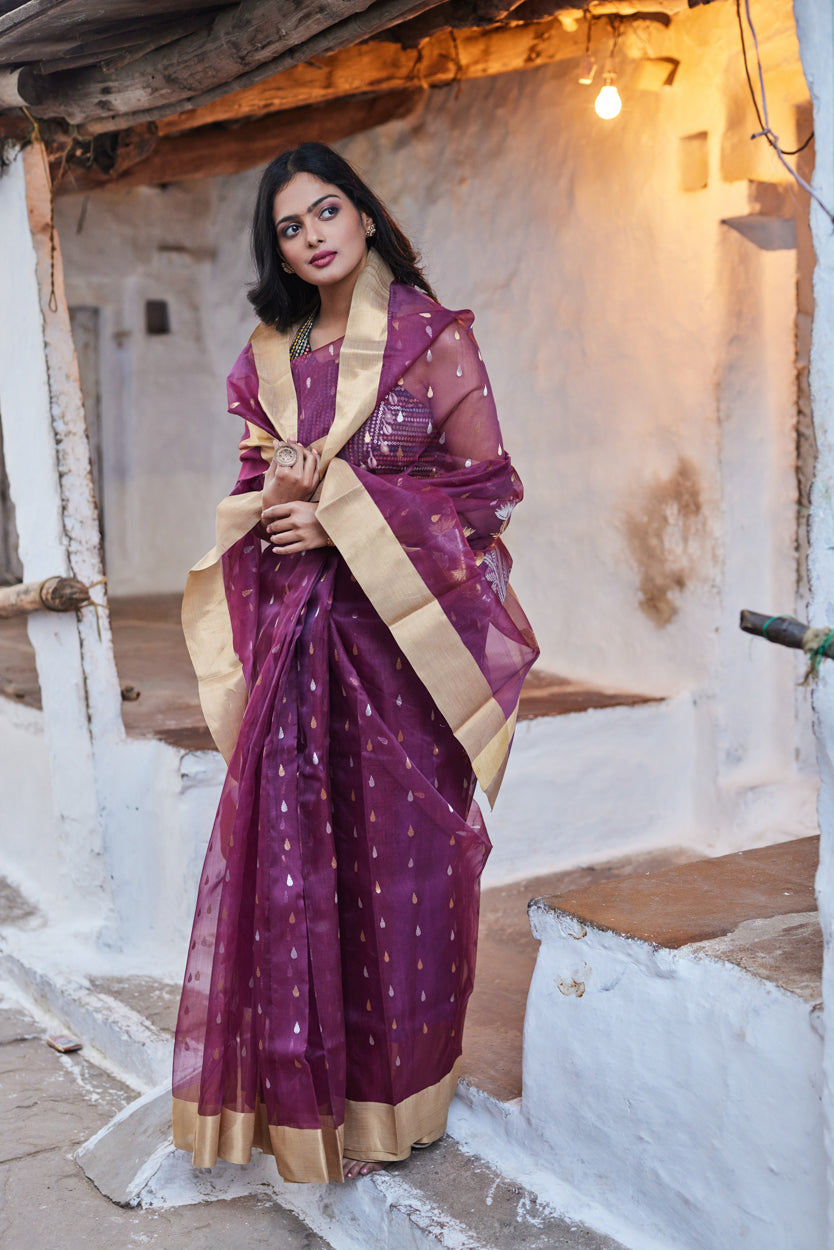 Kala Rasa Kattan Silk Chanderi Saree