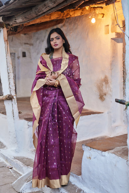 Kala Rasa Kattan Silk Chanderi Saree