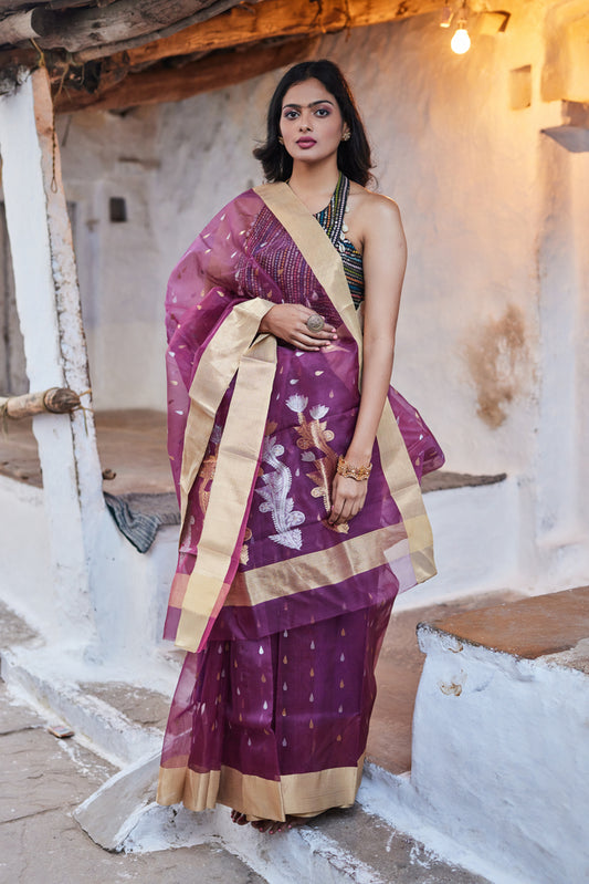 Kala Rasa Kattan Silk Chanderi Saree