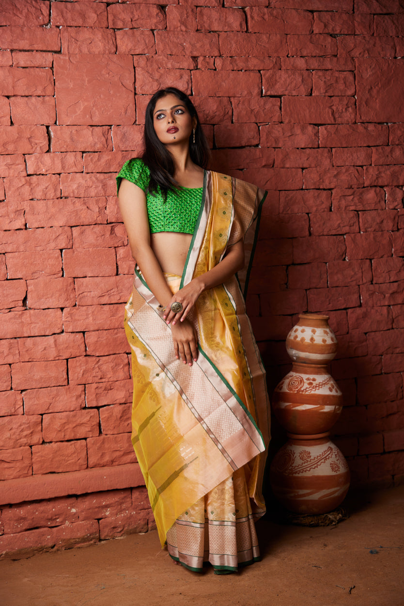 Parampara Palash Buti Pure Silk Chanderi Saree