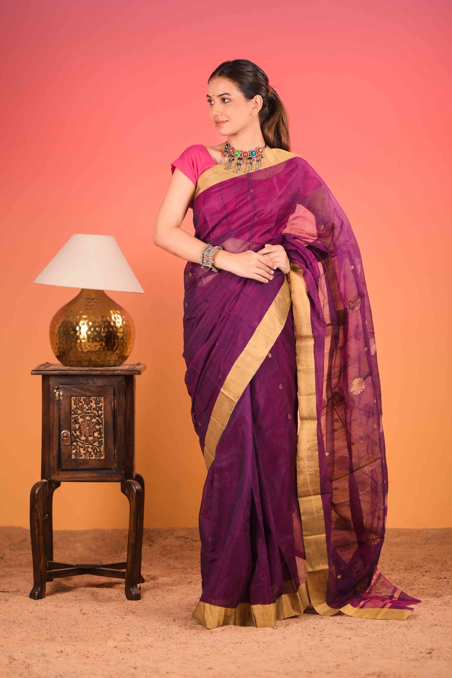 Ranga Sikka Chanderi Cotton Silk Saree