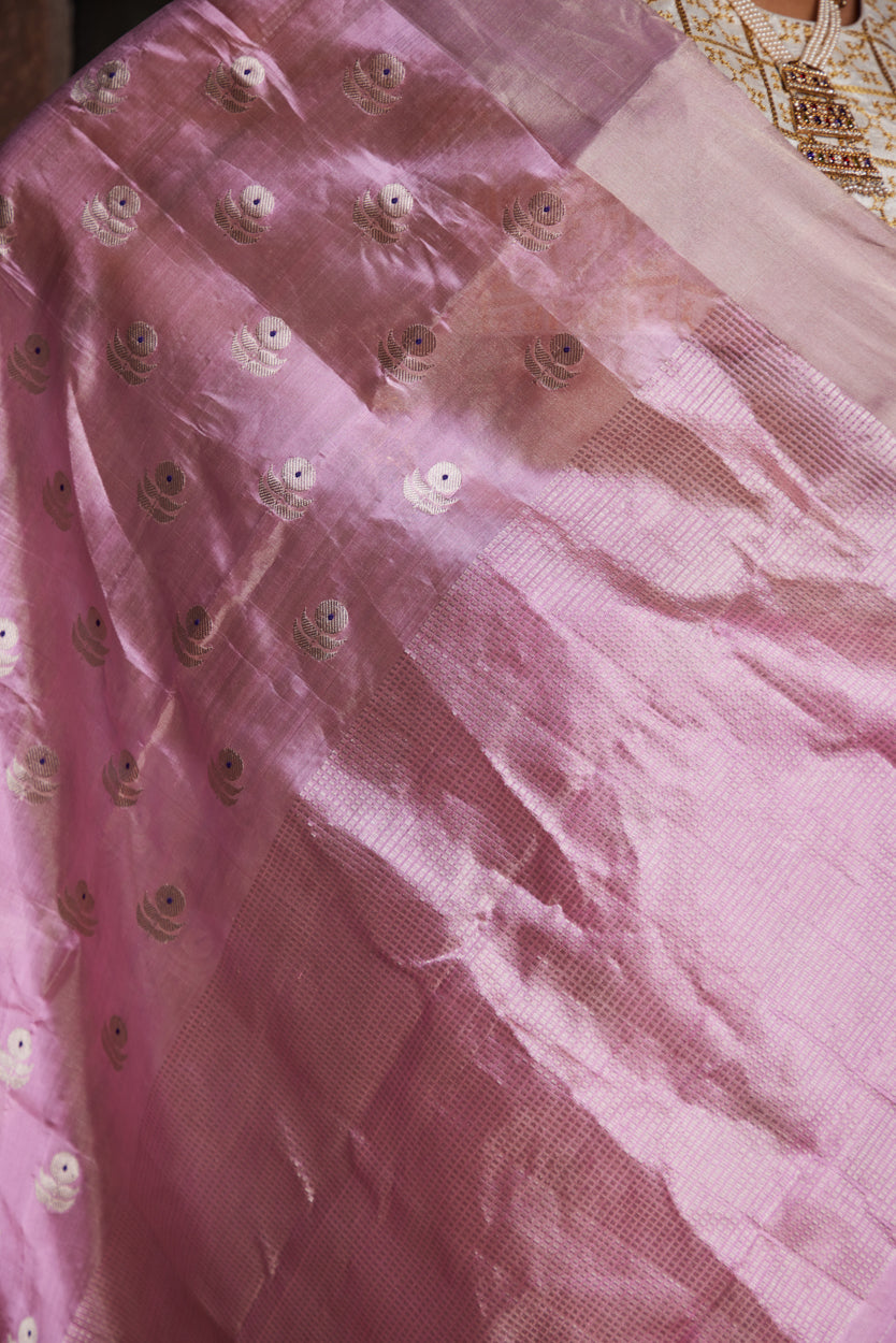 Gulabi Guldasta Meenakari Pure Silk Chanderi Saree