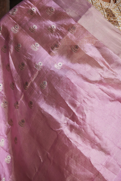 Gulabi Guldasta Meenakari Pure Silk Chanderi Saree