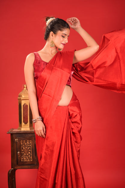 Surkh Noor Chanderi Tissue Saree