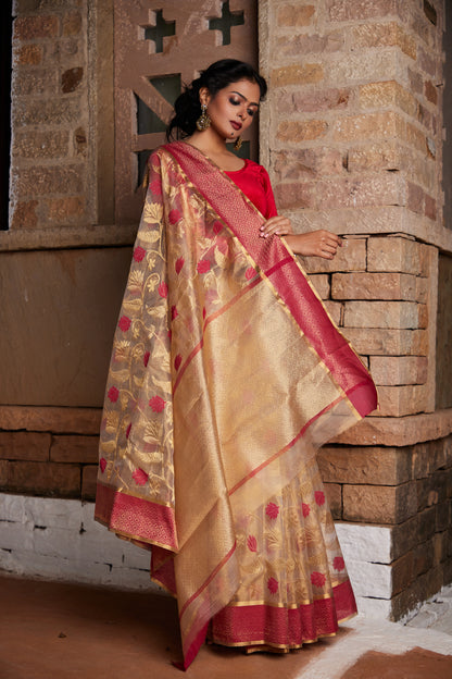 Kanak Leela Pure Silk Chanderi Saree