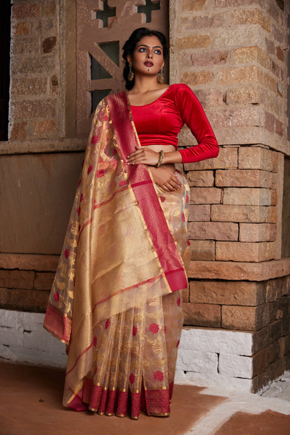Kanak Leela Pure Silk Chanderi Saree