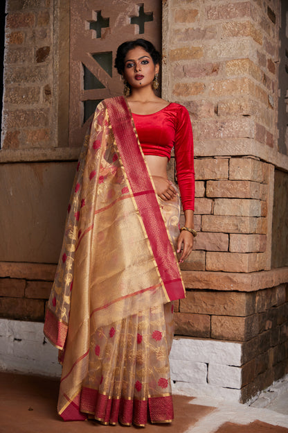 Kanak Leela Pure Silk Chanderi Saree