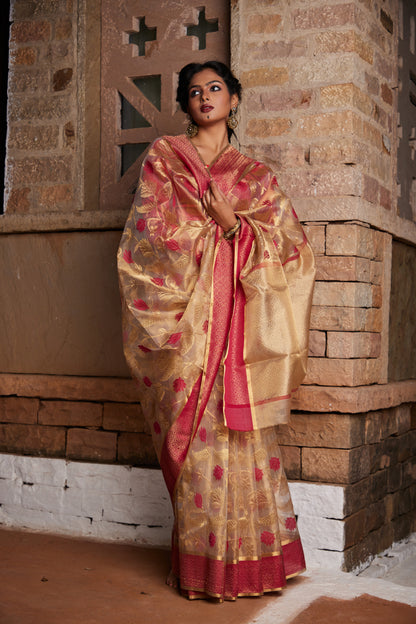 Kanak Leela Pure Silk Chanderi Saree