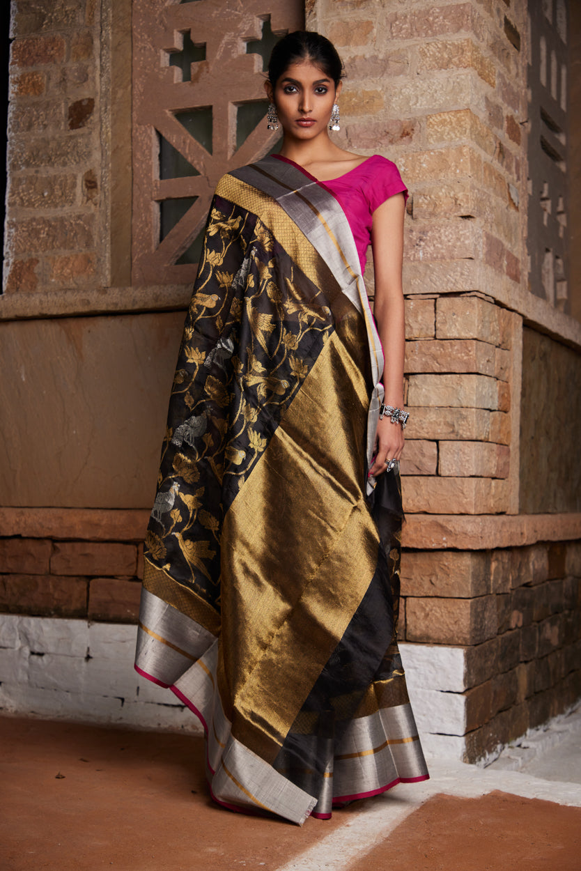 Saanjh Ki Sargam Pure Silk Chanderi Saree