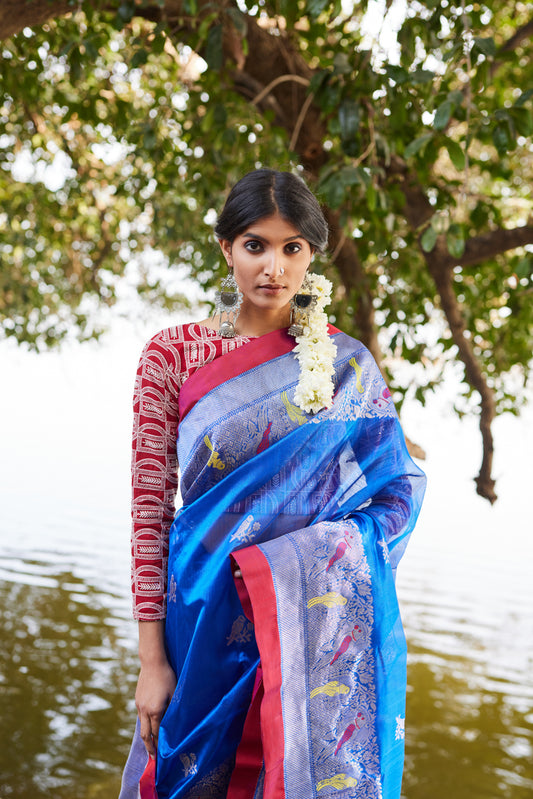 Neelanjali Pure Silk Chanderi Saree
