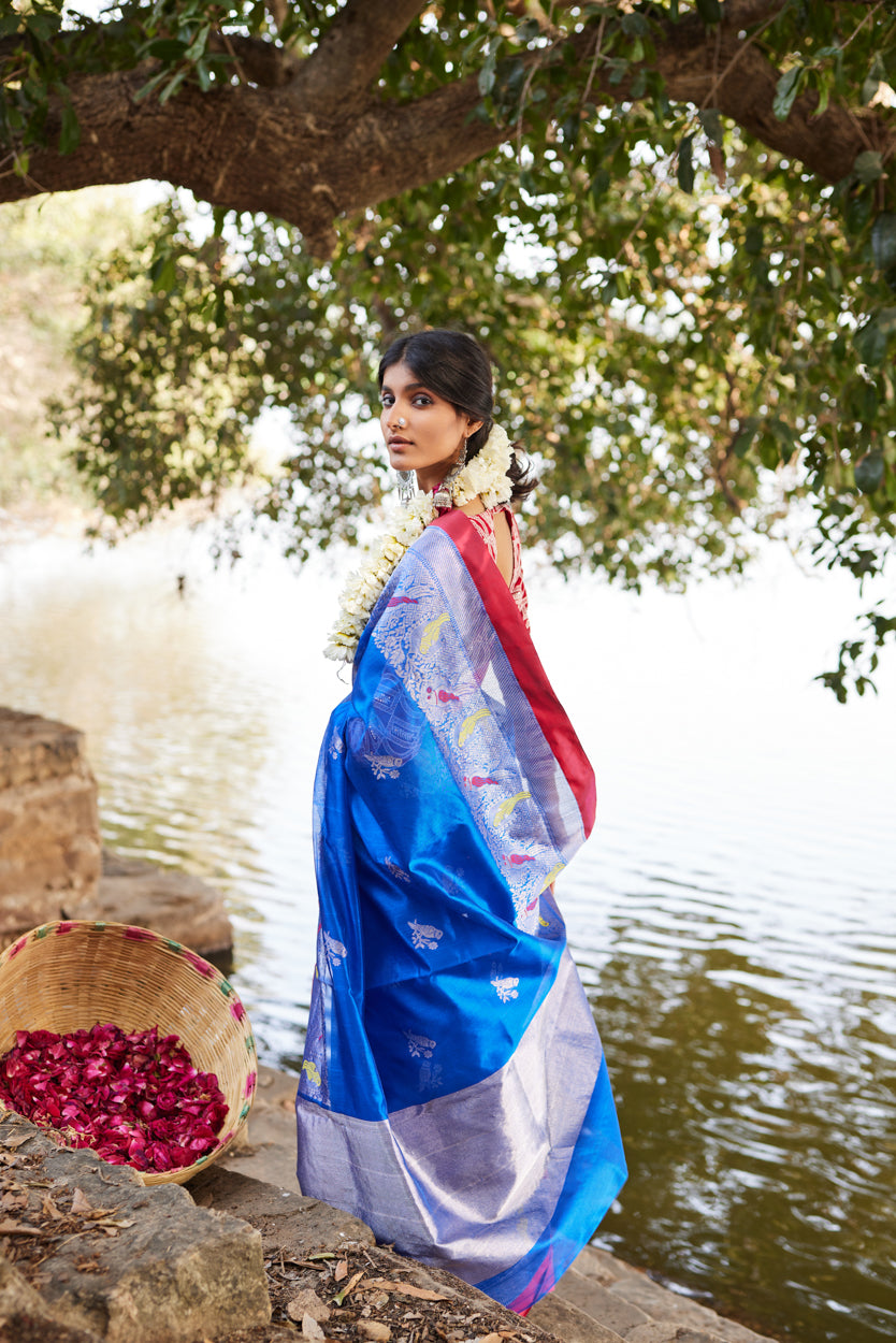 Neelanjali Pure Silk Chanderi Saree