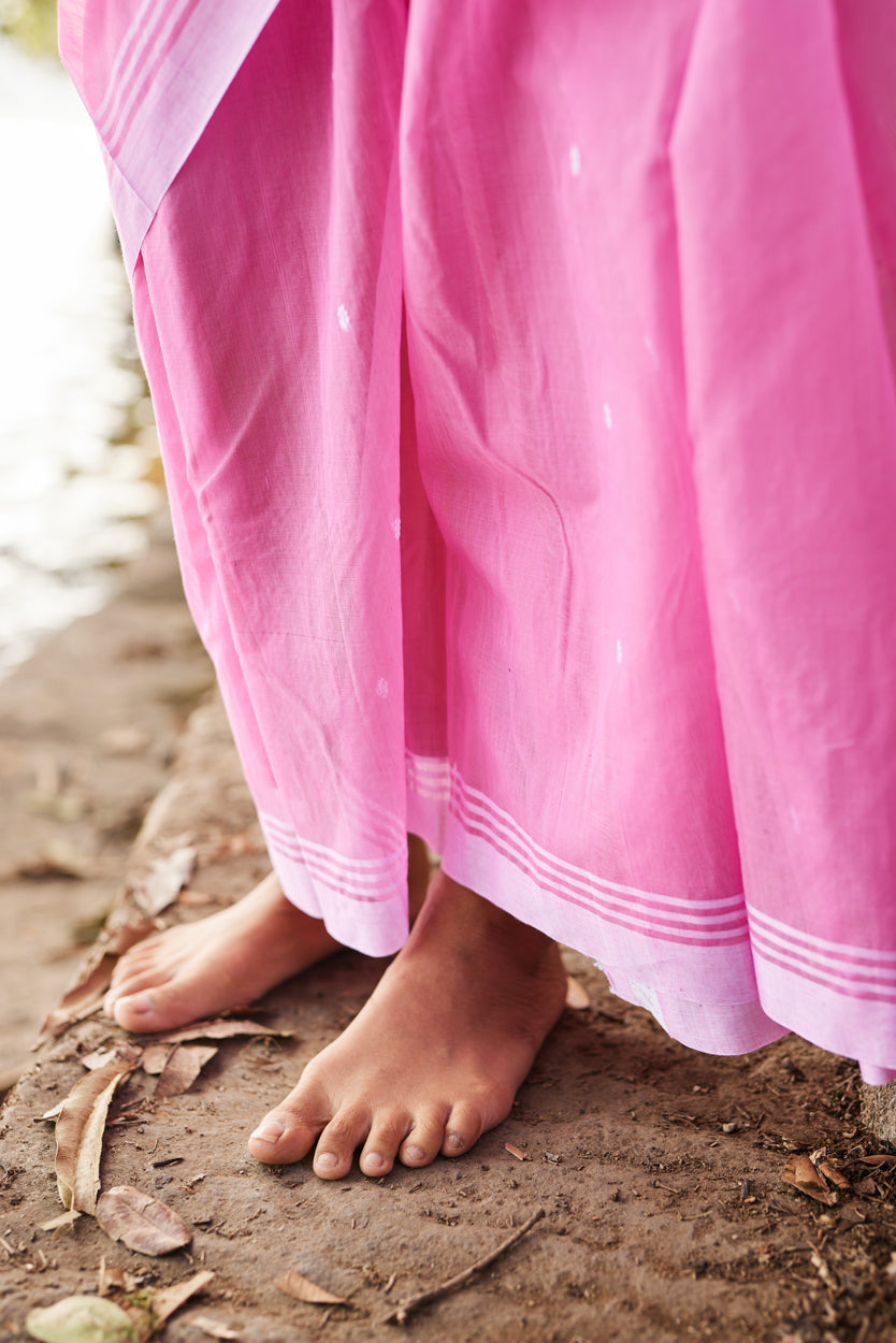 Gulabi Neer Cotton Silk Chanderi Saree