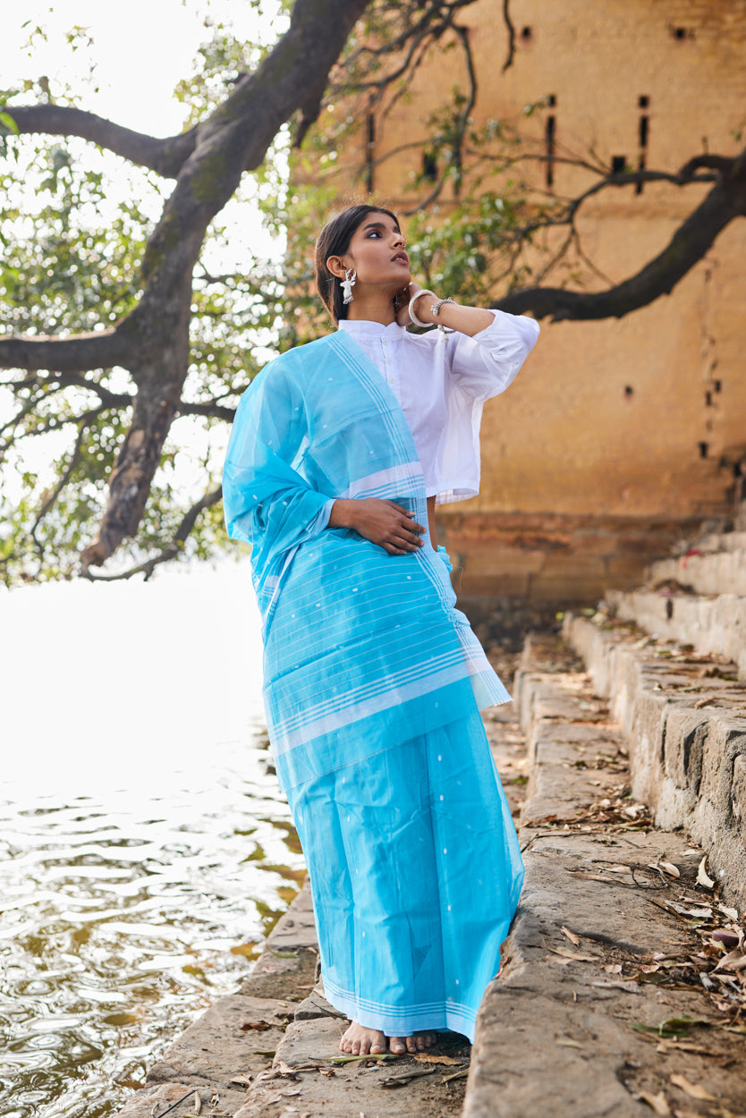 Chanderi Neer Cotton Silk Chanderi Saree