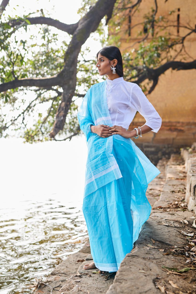 Chanderi Neer Cotton Silk Chanderi Saree