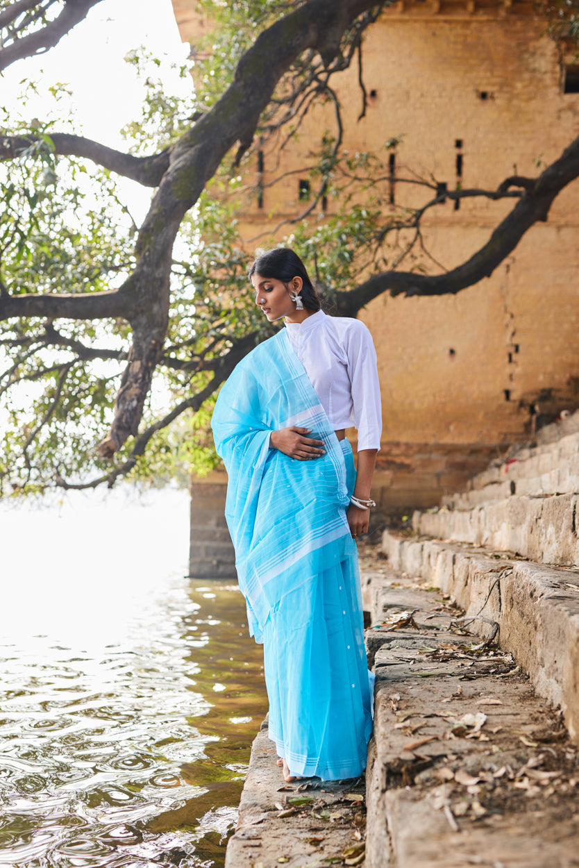 Chanderi Neer Cotton Silk Chanderi Saree