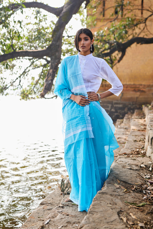 Chanderi Neer Cotton Silk Chanderi Saree