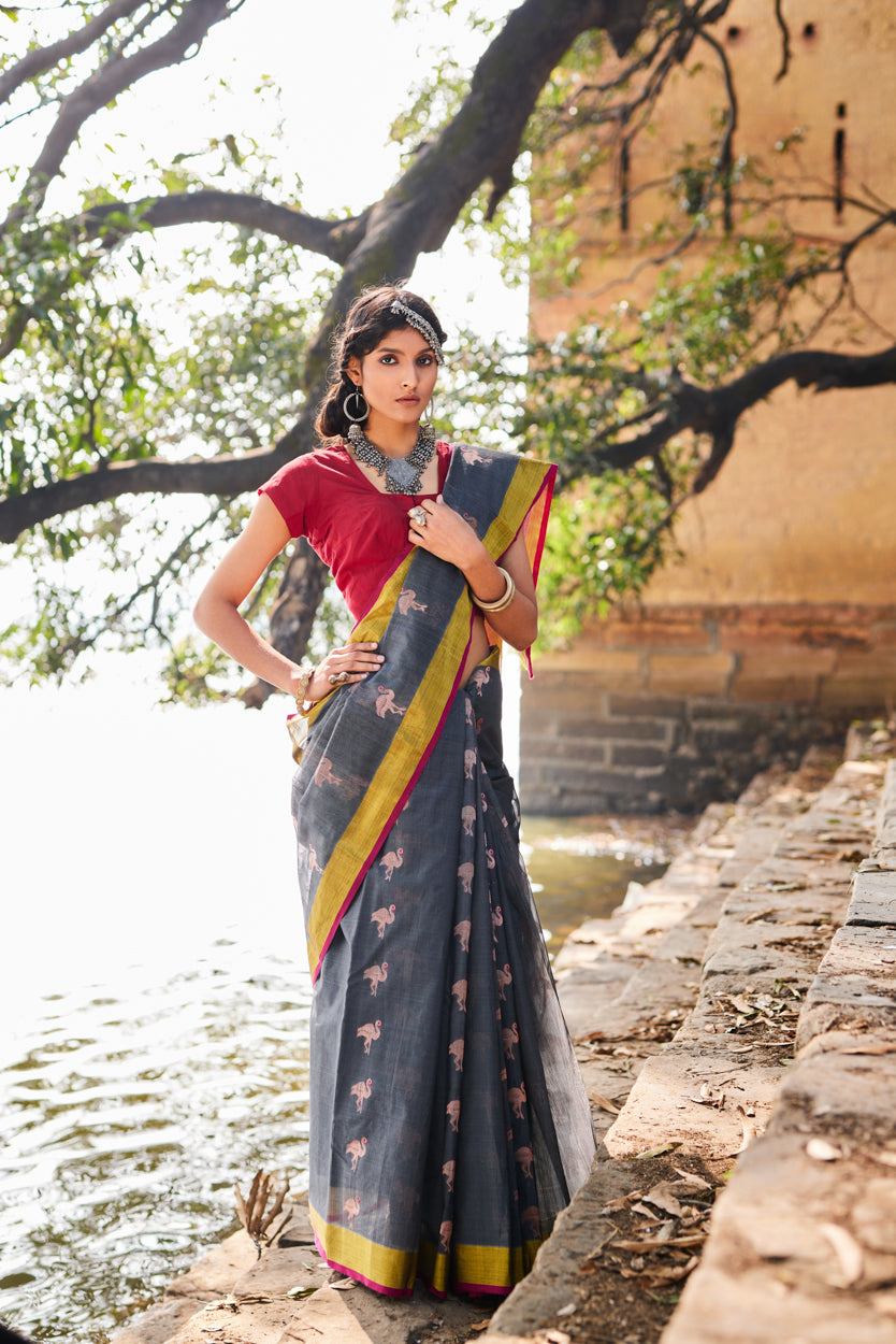 Hansika Cotton Silk Chanderi Saree