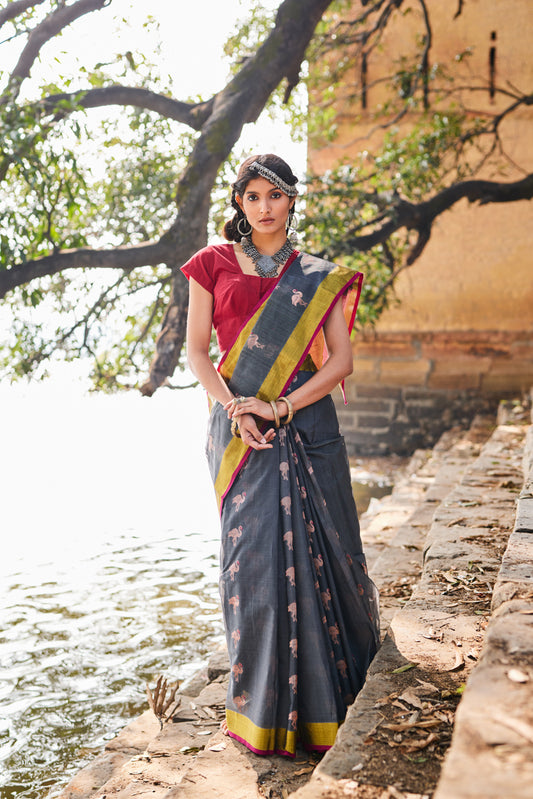 Hansika Cotton Silk Chanderi Saree